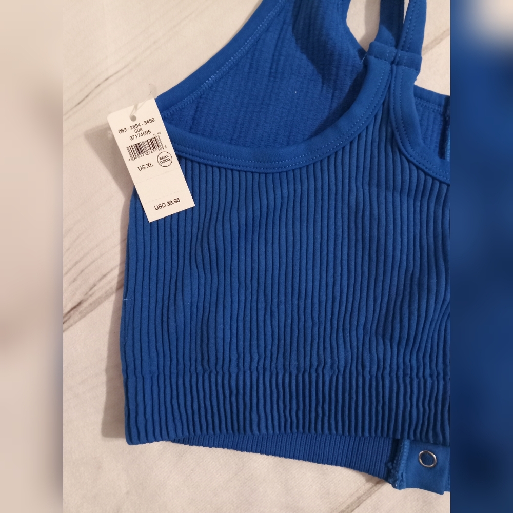 AERIE Longline Seamless Royal Blue Bralette - Picture 11 of 14